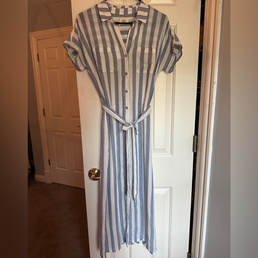 Marine Layer Blue & White Striped Dress